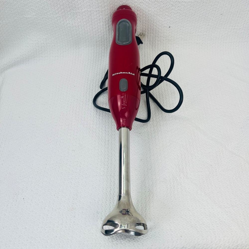 KitchenAid KHB100ER0 Immersion Hand Blender 9 Speed Empire Red Tested Works